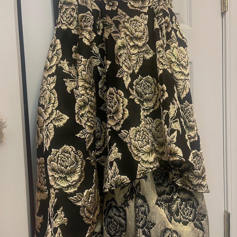 Symphony| Black and Gold High Low Skirt